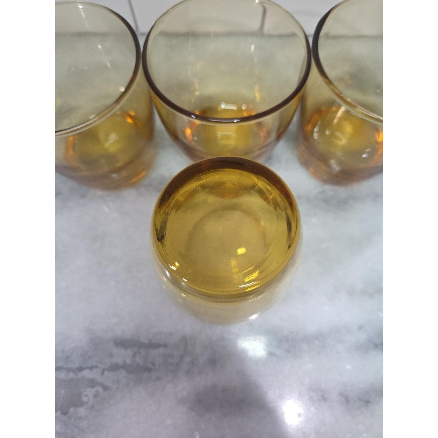 Amber Gradient Tumblers, Set of 4, Orange Yellow Brown Vintage Glasses Drinkware - Thumbnail 8