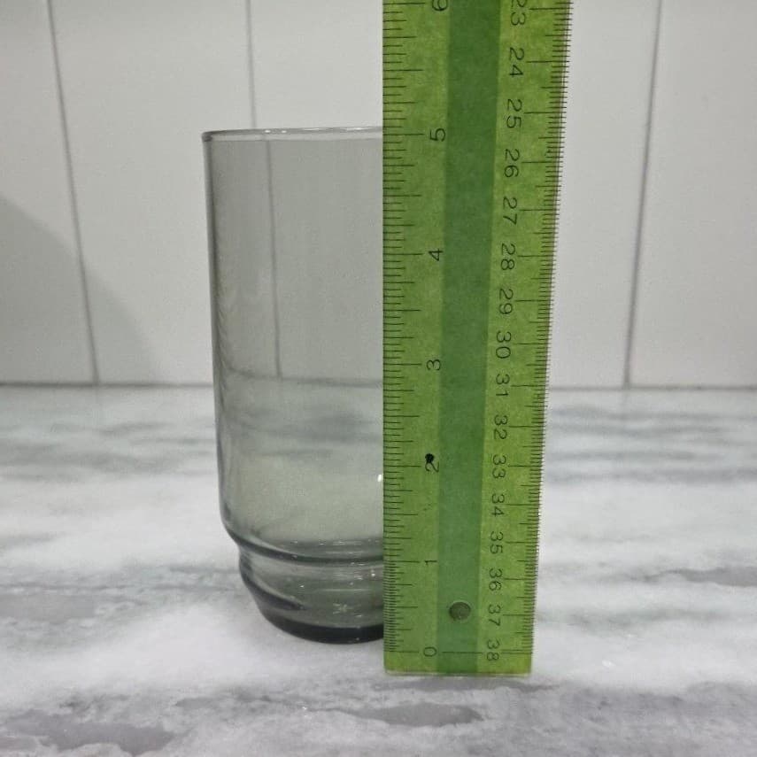 Smoke Gray Stackable Glass Tumbler, Vintage Everyday Drinkware, Glassware - Thumbnail 9