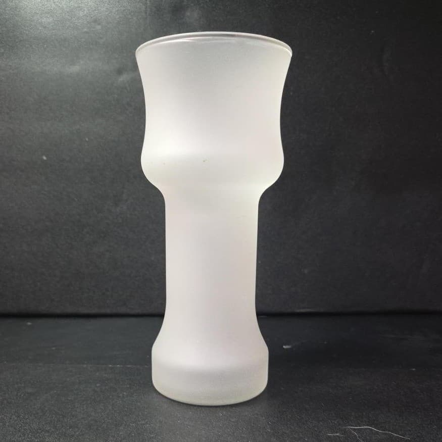 Frosted Glass Minimalist Vase, Vintage Mid Century Modern Glassware, Centerpiece - Thumbnail 5