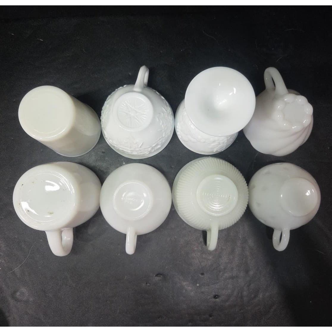 Anchor Hocking Fire King Milk Glass Coffee Cups, Set of 8, Vintage Kitchenware - Thumbnail 7