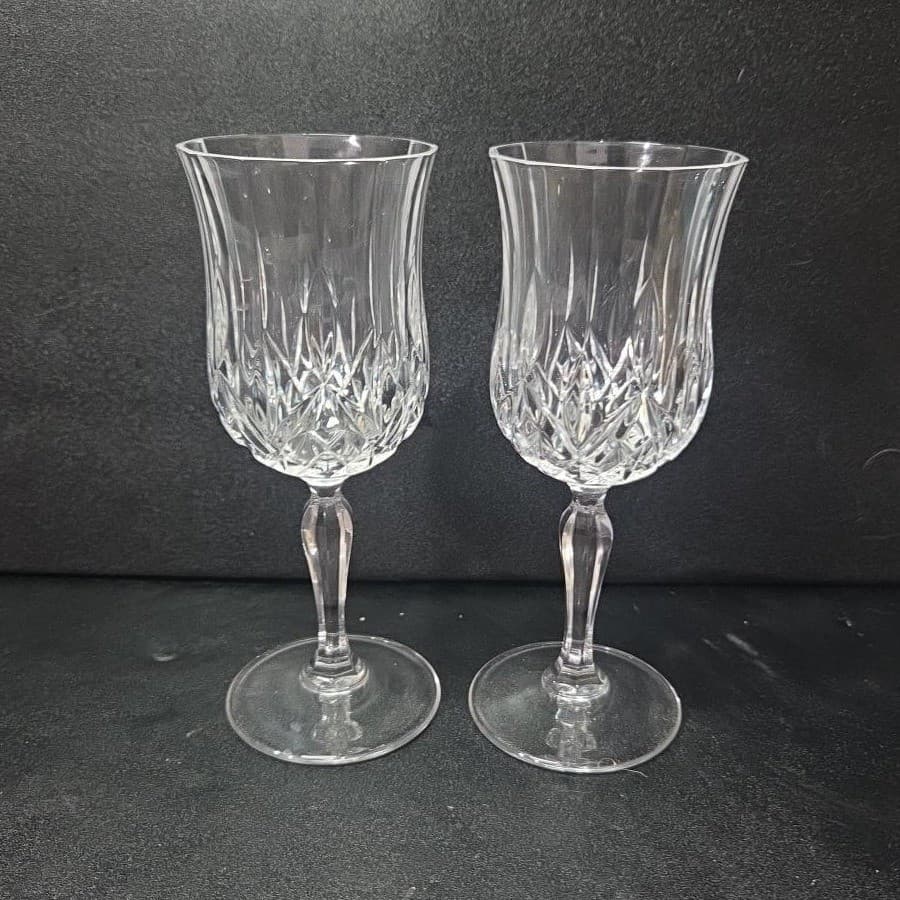 RCR Royal Crystal Rock Clear Opera Wine Glasses, Set of 2, Vintage Stemware - Thumbnail 2