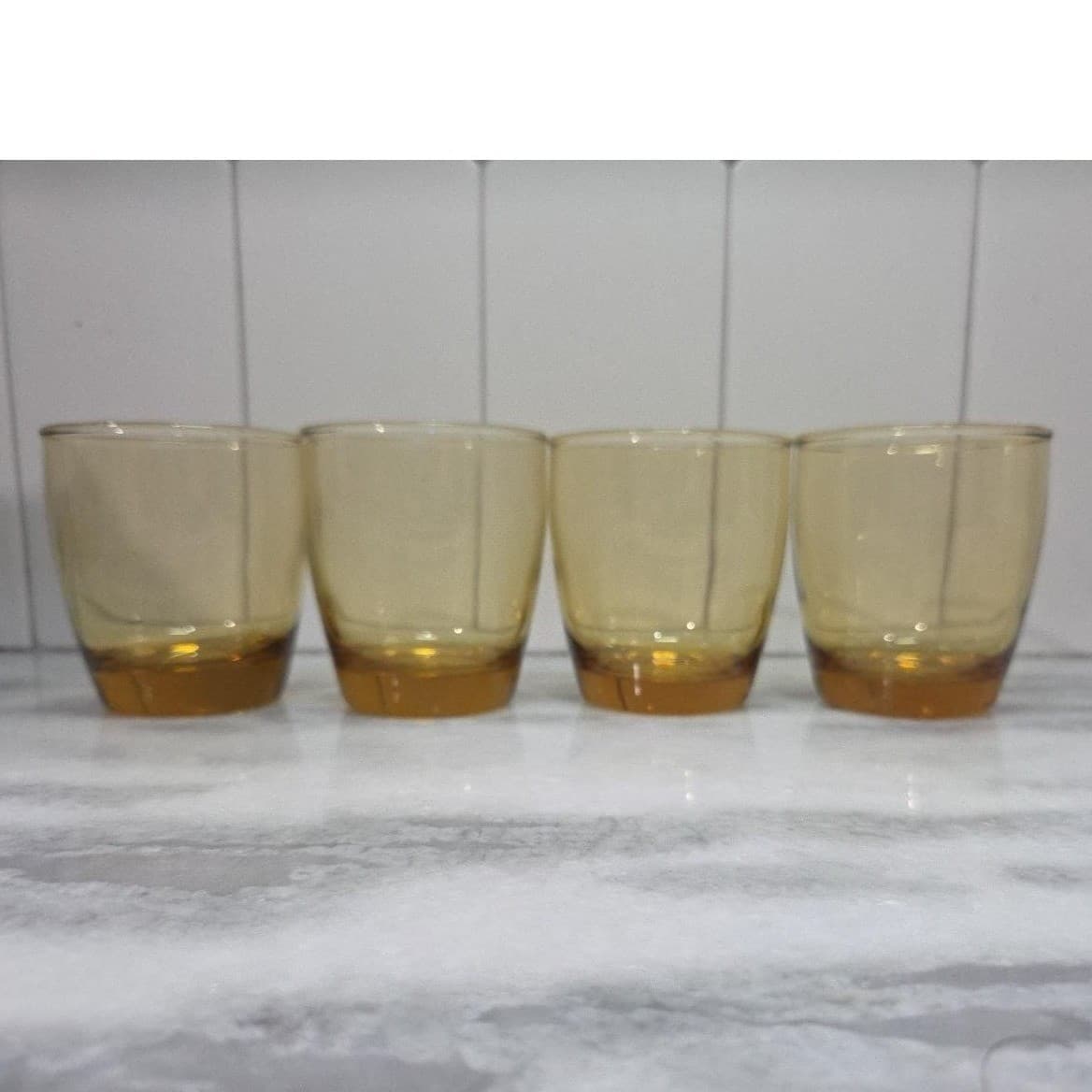 Amber Gradient Tumblers, Set of 4, Orange Yellow Brown Vintage Glasses Drinkware - Thumbnail 5
