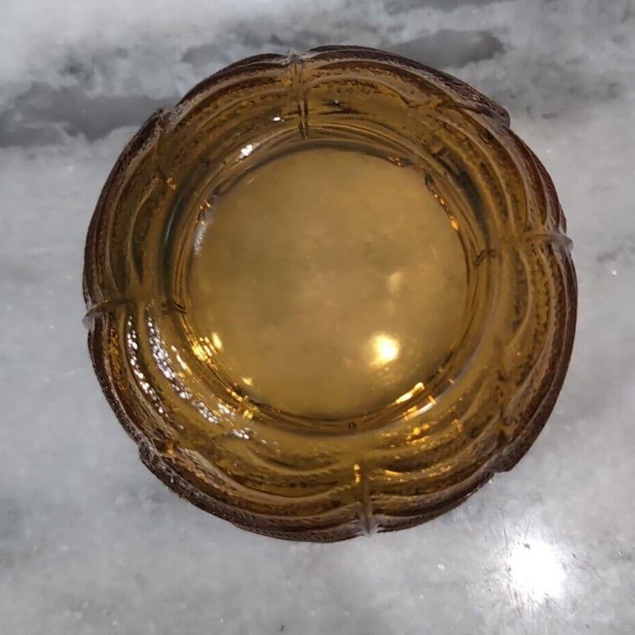 Amber Glass 4-Slot Ashtray, Vintage Fall Leaves Design, Replacement Autumn Decor - Thumbnail 7