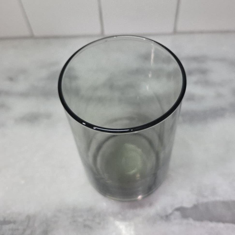 Smoke Gray Stackable Glass Tumbler, Vintage Everyday Drinkware, Glassware - Thumbnail 6