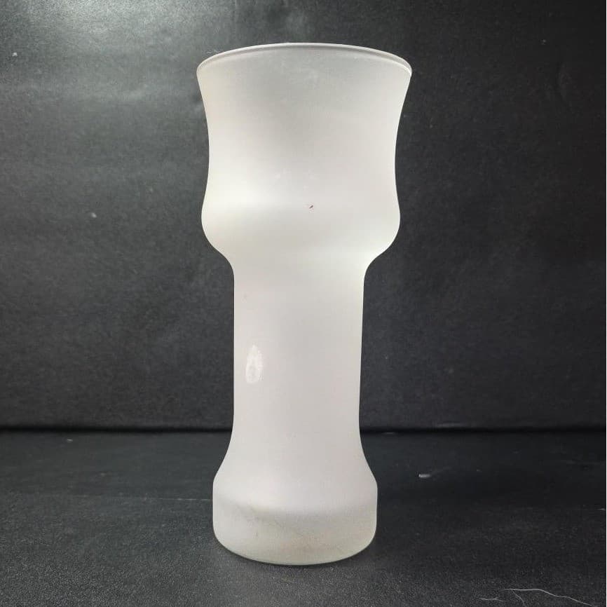 Frosted Glass Minimalist Vase, Vintage Mid Century Modern Glassware, Centerpiece - Thumbnail 4