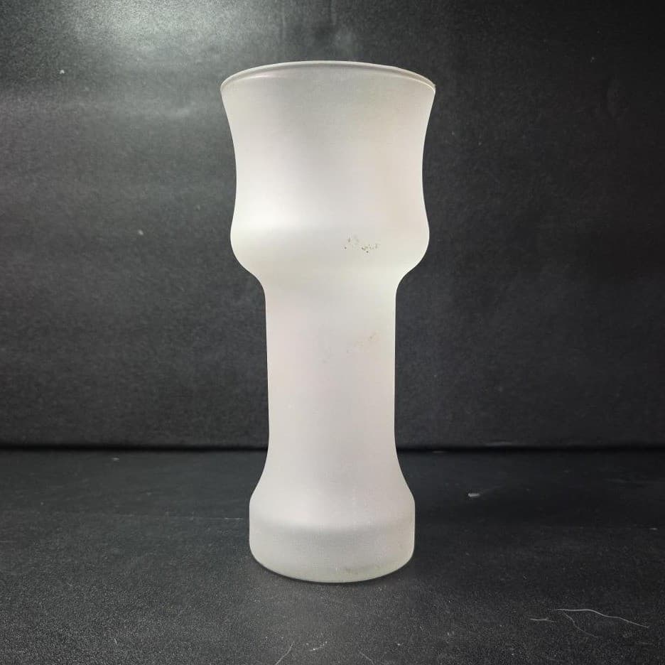 Frosted Glass Minimalist Vase, Vintage Mid Century Modern Glassware, Centerpiece - Thumbnail 3