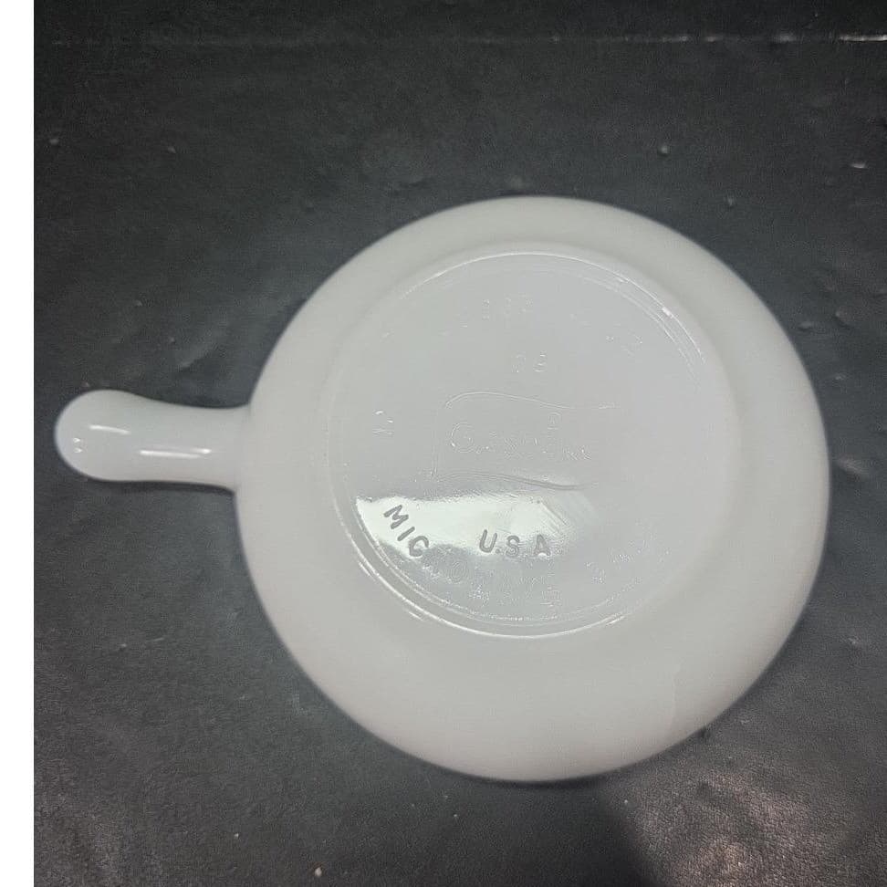 Glasbake Milk Glass Handled Lug Bowls, Set of 2, Vintage Chili Dish, Replacement - Thumbnail 5