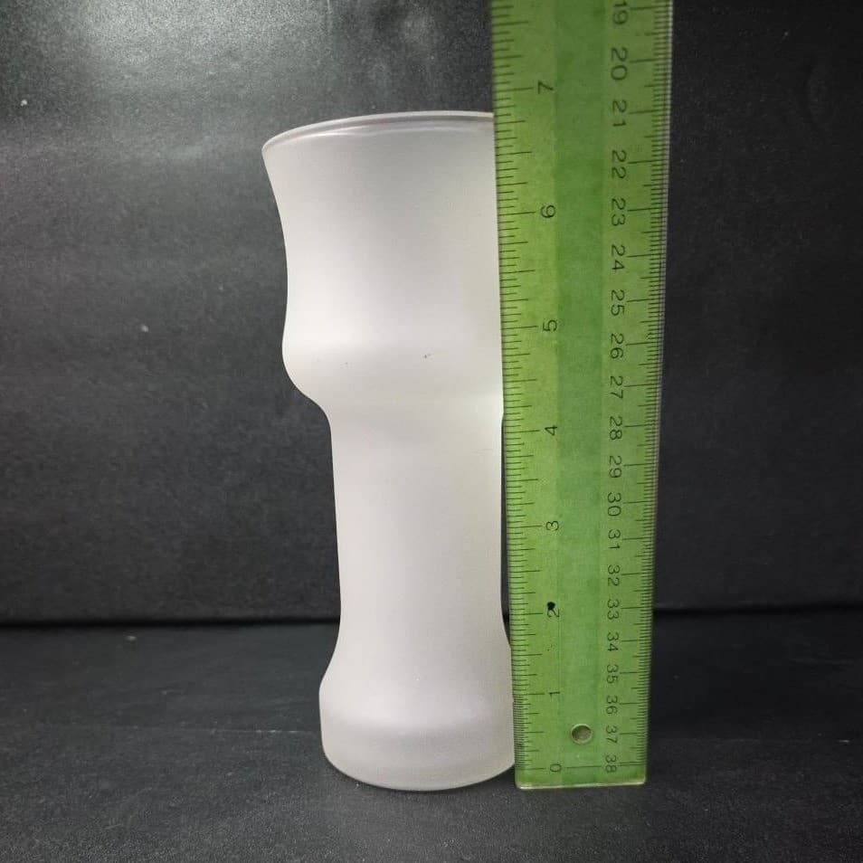 Frosted Glass Minimalist Vase, Vintage Mid Century Modern Glassware, Centerpiece - Thumbnail 9