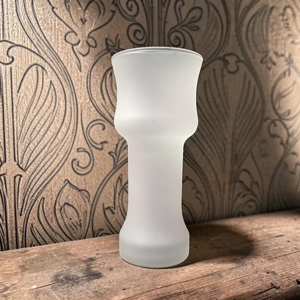 Frosted Glass Minimalist Vase, Vintage Mid Century Modern Glassware, Centerpiece
