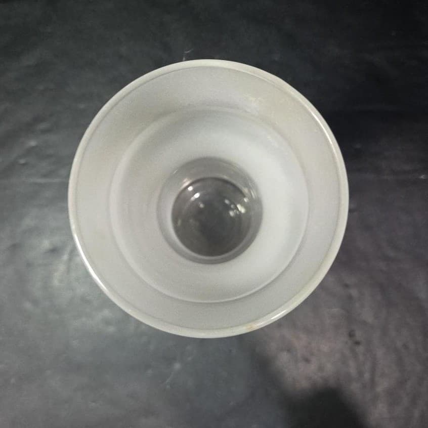 Frosted Glass Minimalist Vase, Vintage Mid Century Modern Glassware, Centerpiece - Thumbnail 7