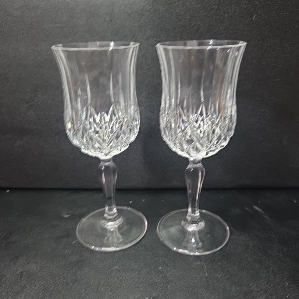 RCR Royal Crystal Rock Clear Opera Wine Glasses, Set of 2, Vintage Stemware - Thumbnail 3
