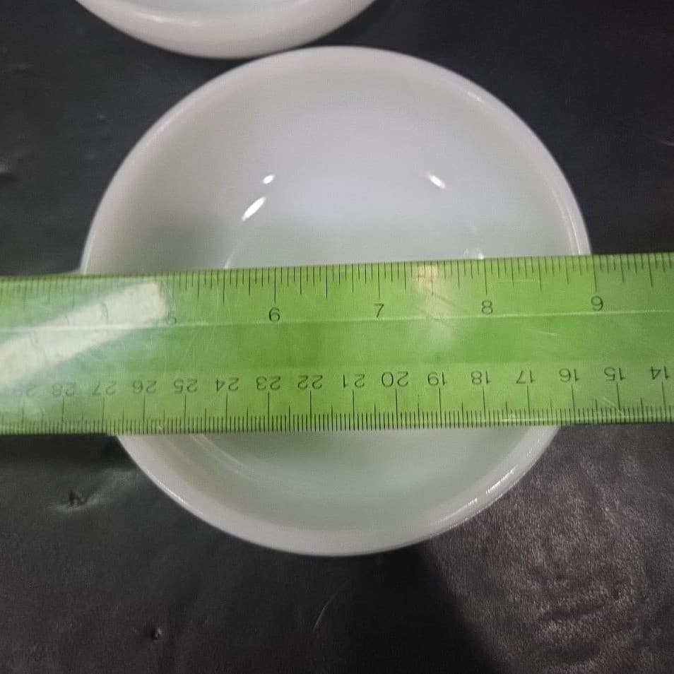 Glasbake Milk Glass Handled Lug Bowls, Set of 2, Vintage Chili Dish, Replacement - Thumbnail 6