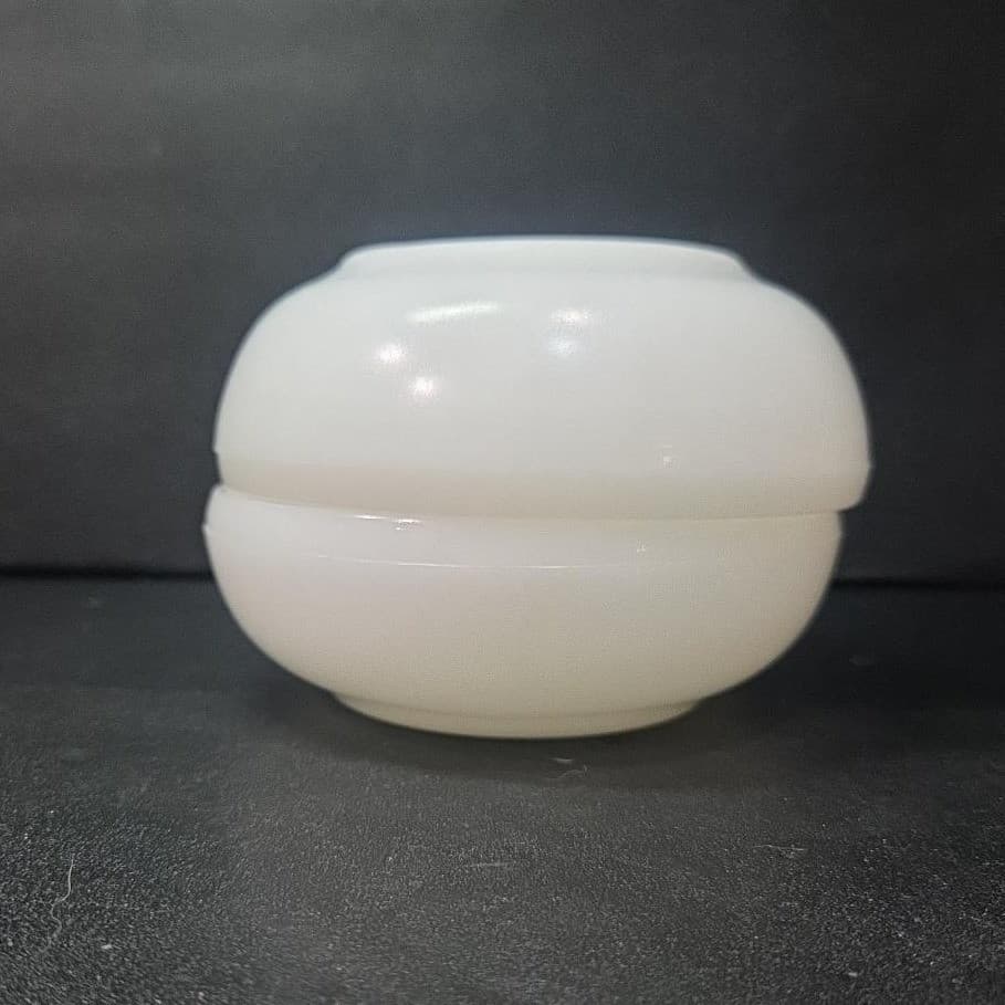 Glasbake Milk Glass Handled Lug Bowls, Set of 2, Vintage Chili Dish, Replacement - Thumbnail 11