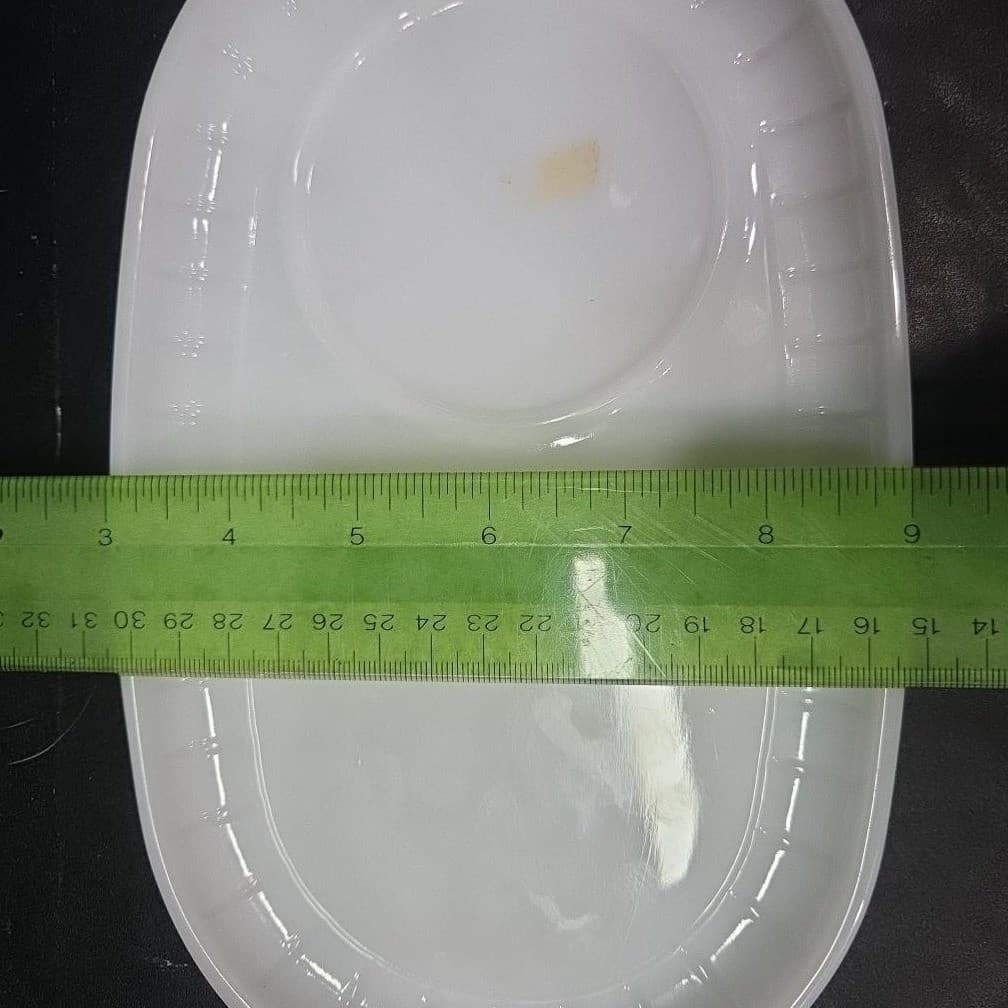 Federal White Milk Glass Oval Sandwich Tray, Vintage Snack Plate Only, Tableware - Thumbnail 6