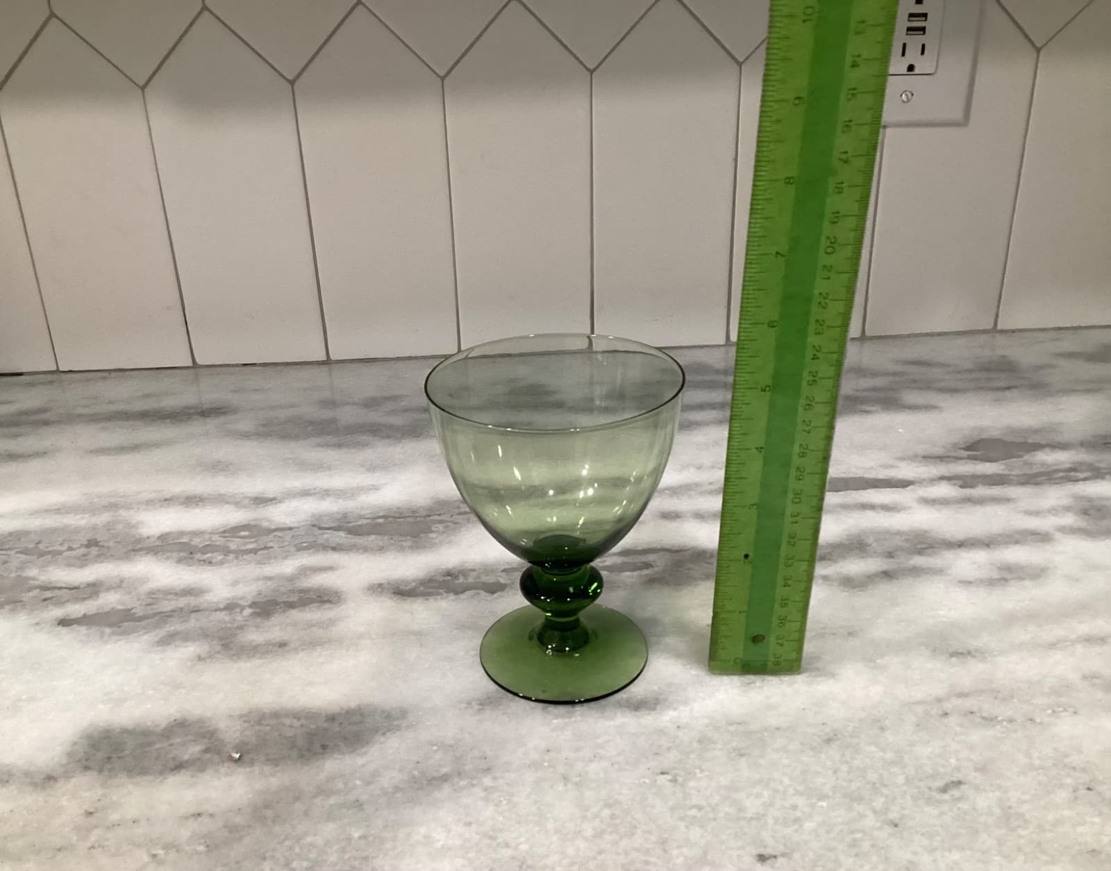 Orrefors Hand Blown Crystal Green Water Goblets MCM Barware Made In Sweden (3) - Thumbnail 5
