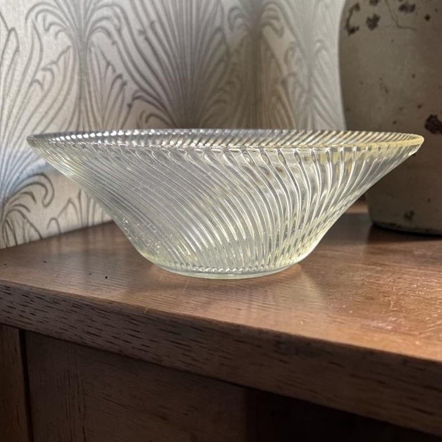 Federal Glass Diana Clear Crystal Dish, Vintage Flared Fruit Bowl, Centerpiece