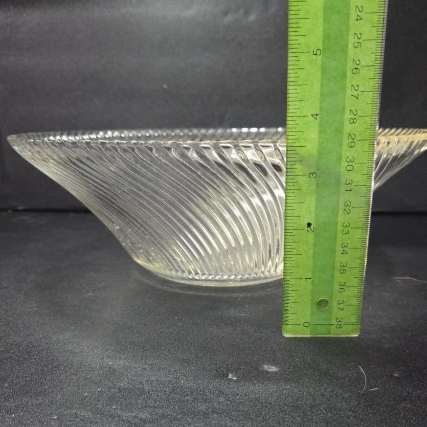 Federal Glass Diana Clear Crystal Dish, Vintage Flared Fruit Bowl, Centerpiece - Thumbnail 9