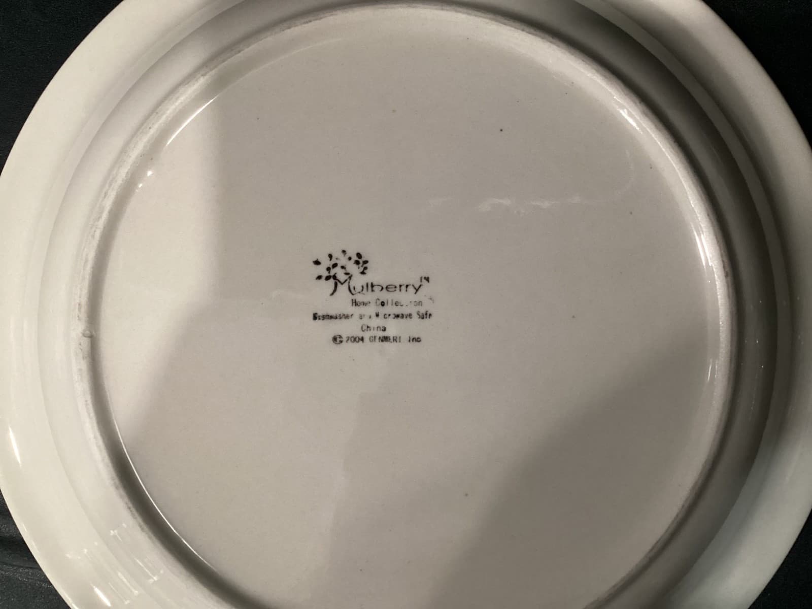 Vintage Mulberry Home Collection 4 Dinner Plates Green Blue Floral Swirl 10.5" * - Thumbnail 4