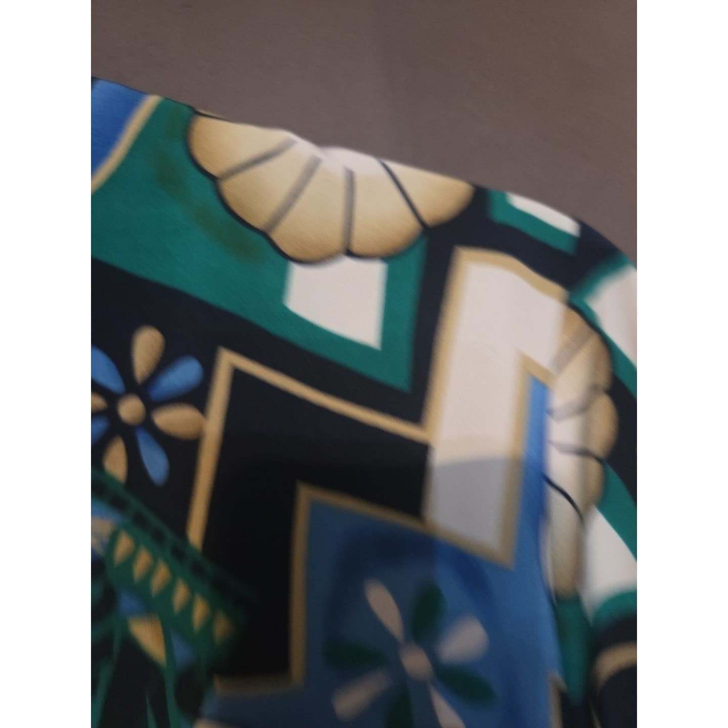 Petite Sophisticate Vintage Abstract Geometric Fan Print Blouse, Women's Size 6 - Thumbnail 7