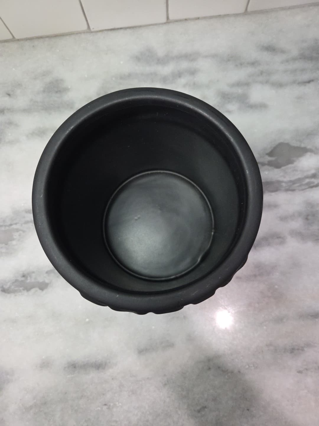 Pyrex Matte Black Utensil Holder, Vintage Kitchen Vessel, Stoneware Vase, Decor - Thumbnail 6