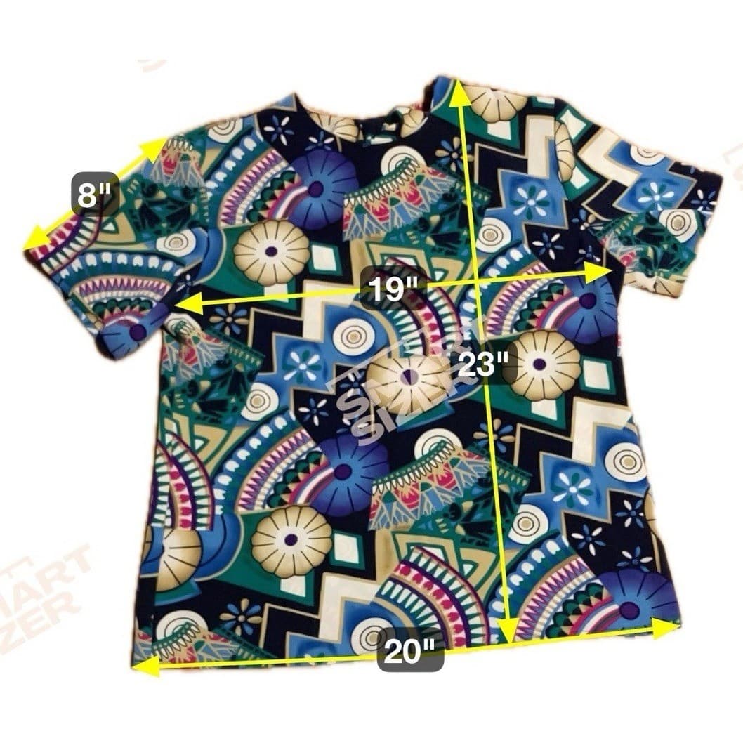 Petite Sophisticate Vintage Abstract Geometric Fan Print Blouse, Women's Size 6 - Thumbnail 2