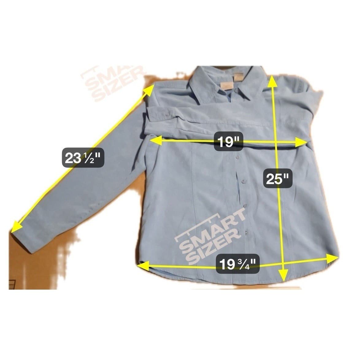 Fiorlini International Light Blue Faux Suede Button Down, Women's Small Shirt - Thumbnail 2