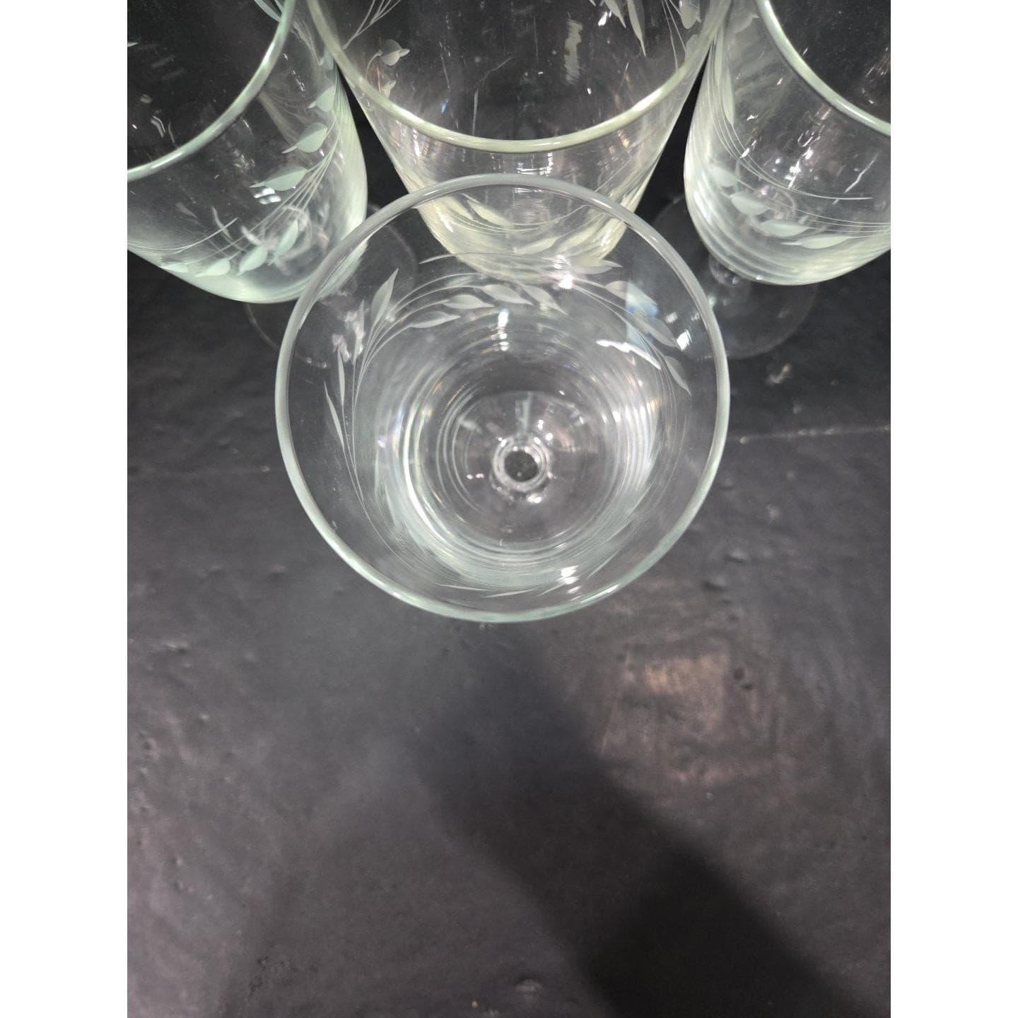 Libbey Etched Wheat Iced Tea Glasses, Vintage MCM Stemware, Set of 4, Drinkware - Thumbnail 6
