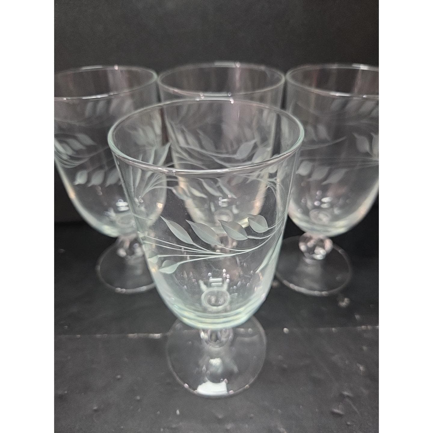 Libbey Etched Wheat Iced Tea Glasses, Vintage MCM Stemware, Set of 4, Drinkware - Thumbnail 5