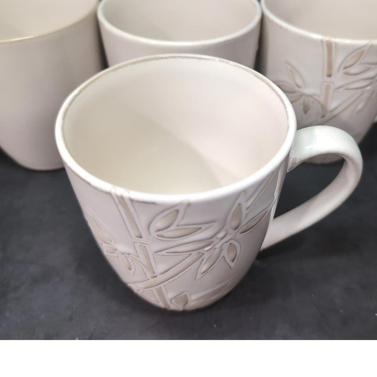 Florida Marketplace Bamboo Design Coffee Cups, Set Of 4, Vintage Mugs, Drinkware - Thumbnail 6