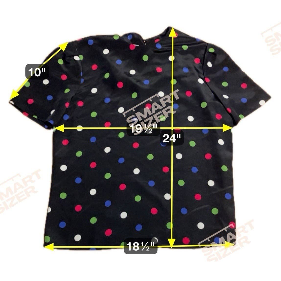 Kasper ASL Vintage Polka Dot Blouse, Black Multi Color Top, Women's Size 6 - Thumbnail 2