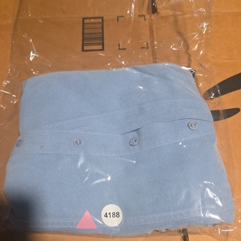 Fiorlini International Light Blue Faux Suede Button Down, Women's Small Shirt - Thumbnail 8