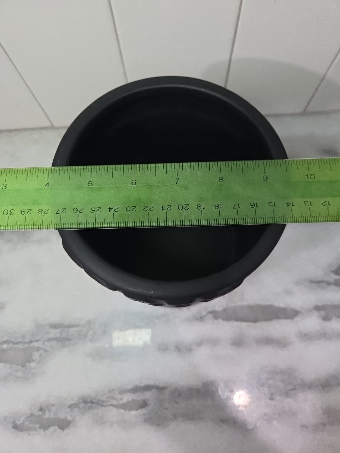 Pyrex Matte Black Utensil Holder, Vintage Kitchen Vessel, Stoneware Vase, Decor - Thumbnail 9