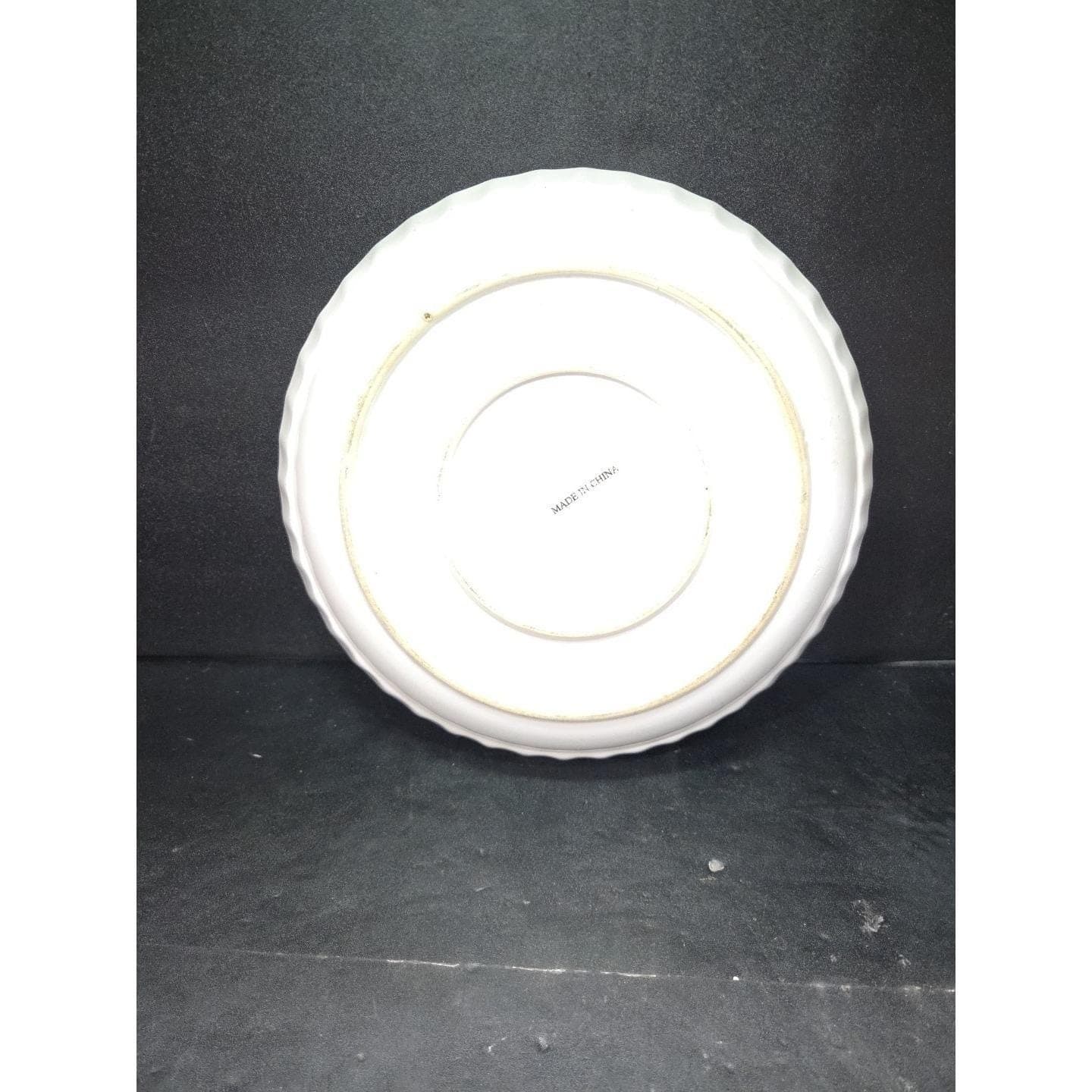 Blue Round Ribbed Ceramic Quiche Pie Baking Dish, Vintage Ovenware, Bakeware - Thumbnail 2