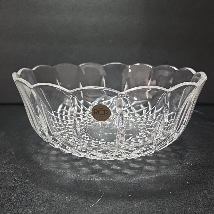 RCR Lead Crystal Bowl, Vintage Opera Collection Dish, Replacement Centerpiece - Thumbnail 2