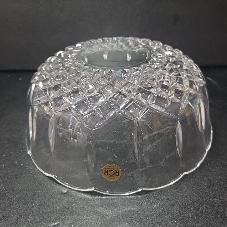 RCR Lead Crystal Bowl, Vintage Opera Collection Dish, Replacement Centerpiece - Thumbnail 9