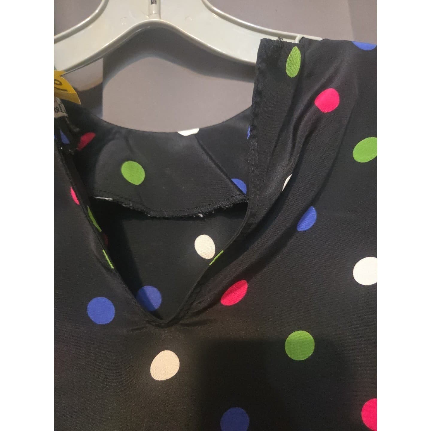 Kasper ASL Vintage Polka Dot Blouse, Black Multi Color Top, Women's Size 6 - Thumbnail 6