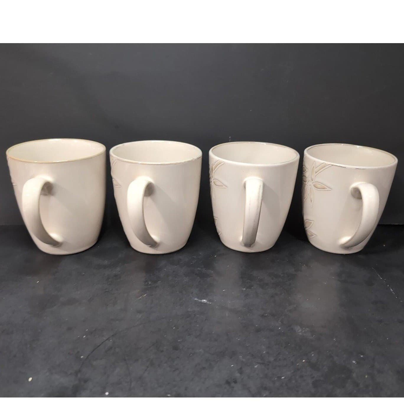 Florida Marketplace Bamboo Design Coffee Cups, Set Of 4, Vintage Mugs, Drinkware - Thumbnail 3