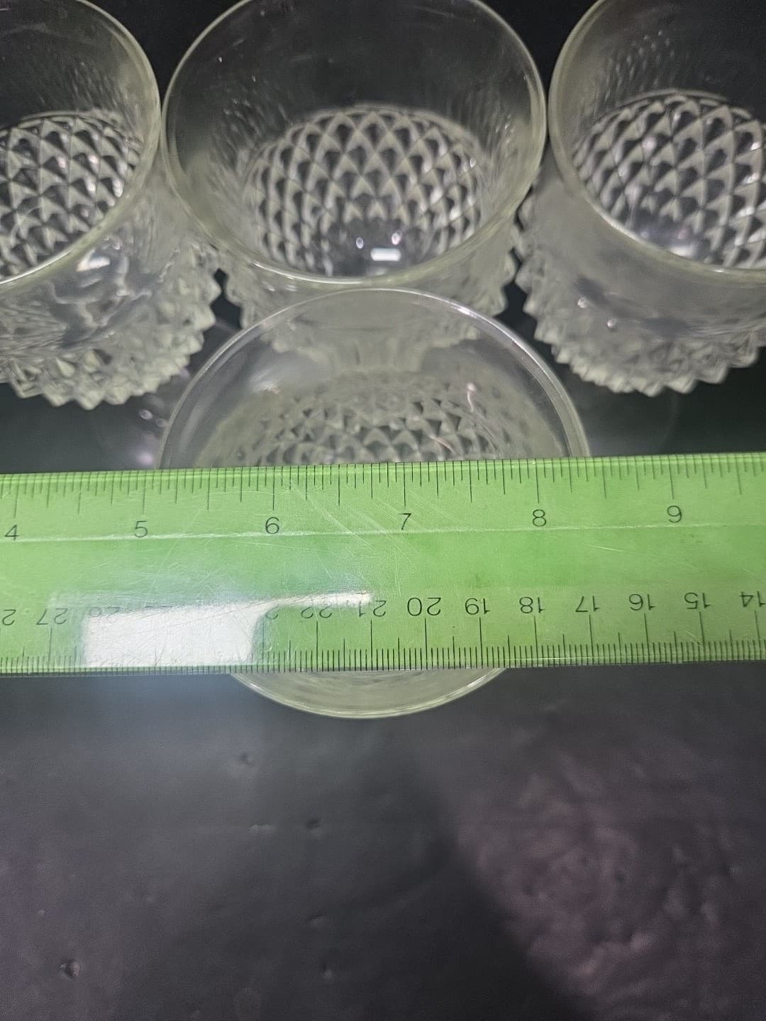 Indiana Glass Diamond Point Wine Glasses, Clear Set of 4, Drinkware, Bar Glasses - Thumbnail 9