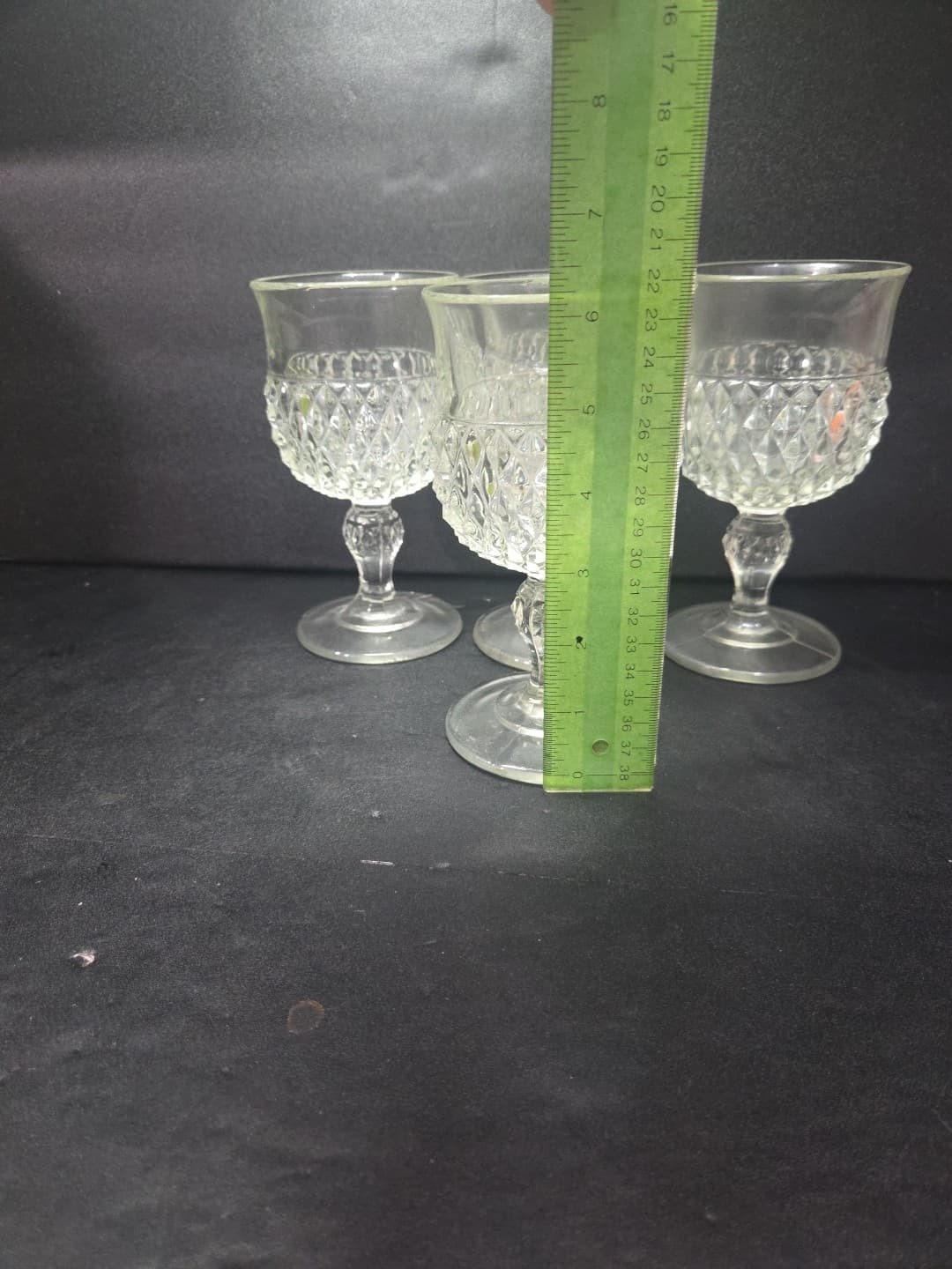 Indiana Glass Diamond Point Wine Glasses, Clear Set of 4, Drinkware, Bar Glasses - Thumbnail 8