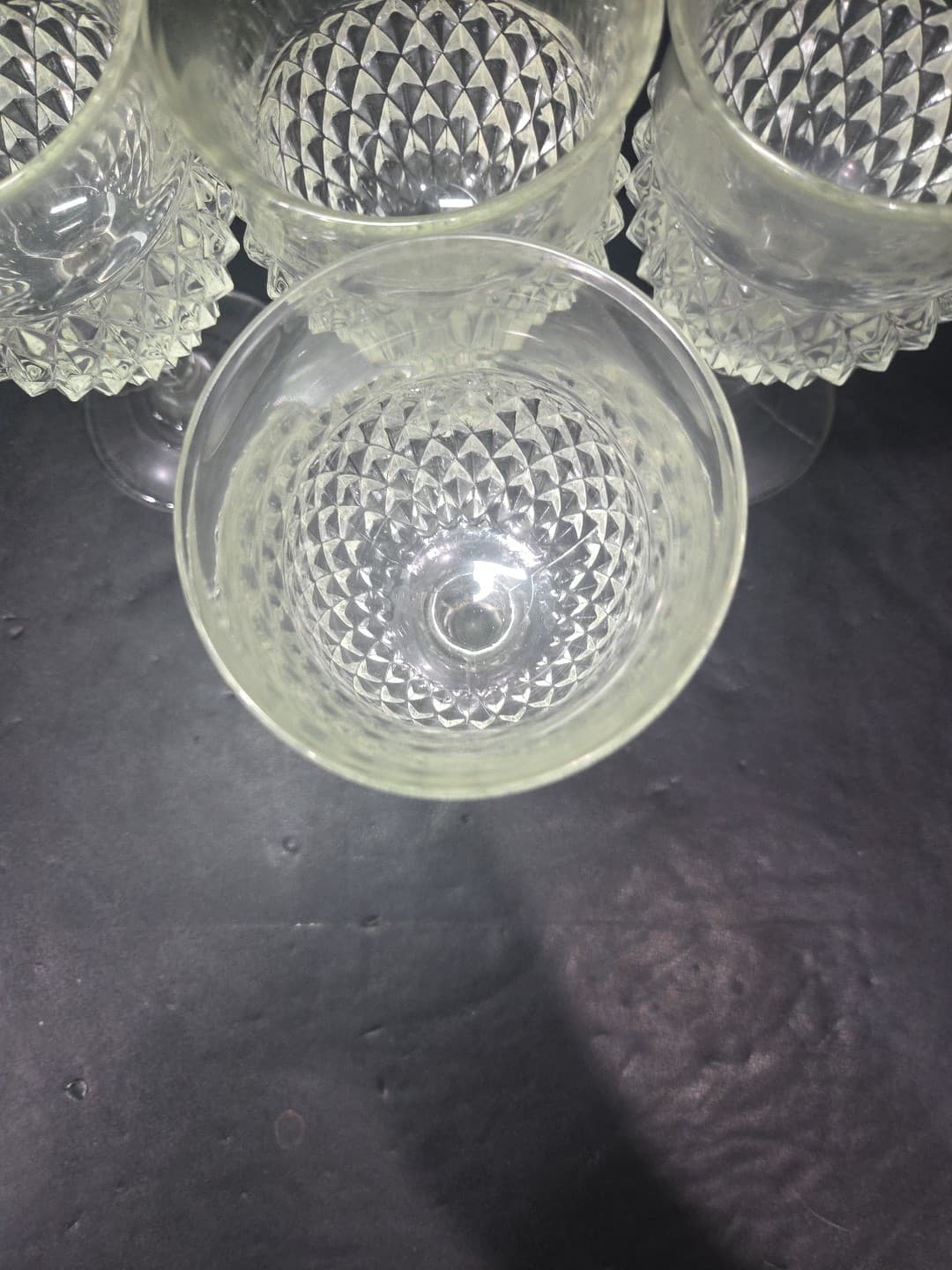 Indiana Glass Diamond Point Wine Glasses, Clear Set of 4, Drinkware, Bar Glasses - Thumbnail 6