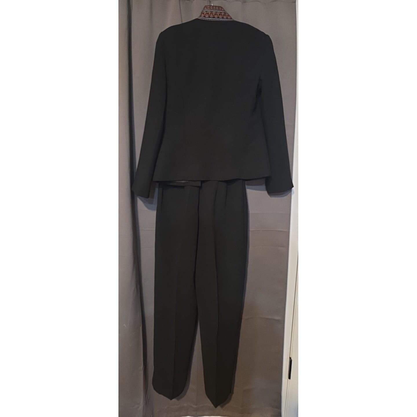 Jessica Howard Womens 2 Piece Pant Suit Set, Black Embroidered Trim, Size 6 - Thumbnail 5