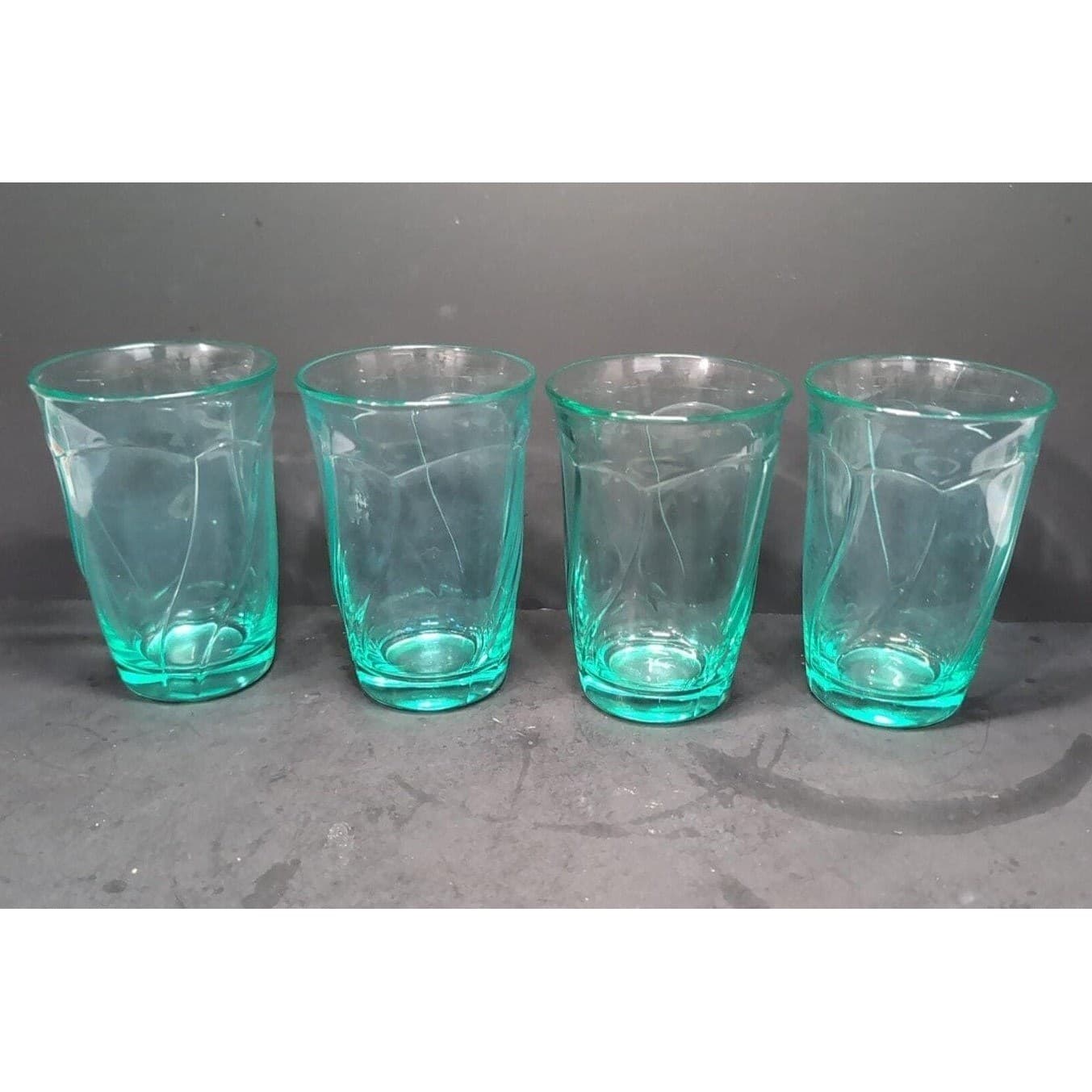 Noritake Sweet Swirl Aqua Highball Tumblers, Set Of 4, Vintage Drinking Glasses - Thumbnail 2