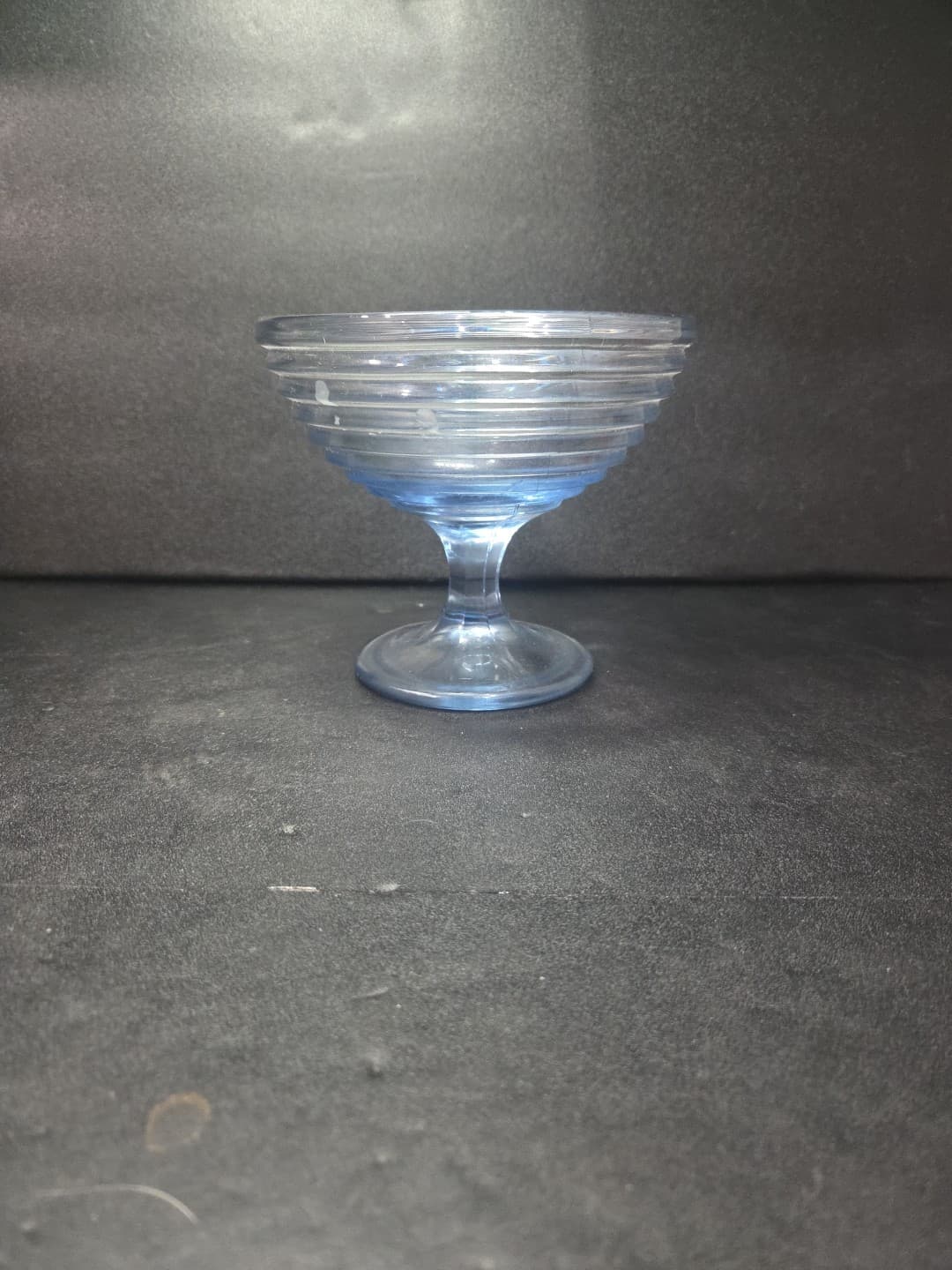 Anchor Hocking Park Avenue Dessert Bowl, Vtg Aqua Blue Glassware, Footed Bowl - Thumbnail 2