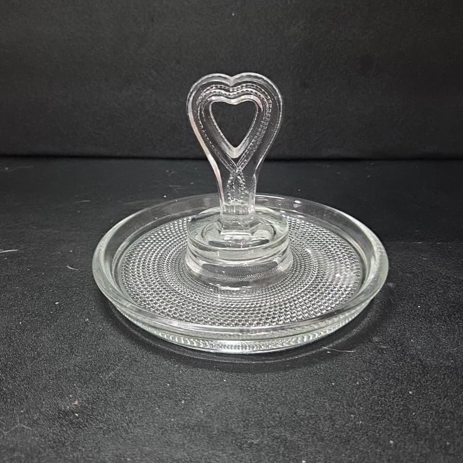 Duncan & Miller Crystal Sweetmeat Dish, Vintage Tear Drop Design, Heart Handle - Thumbnail 4