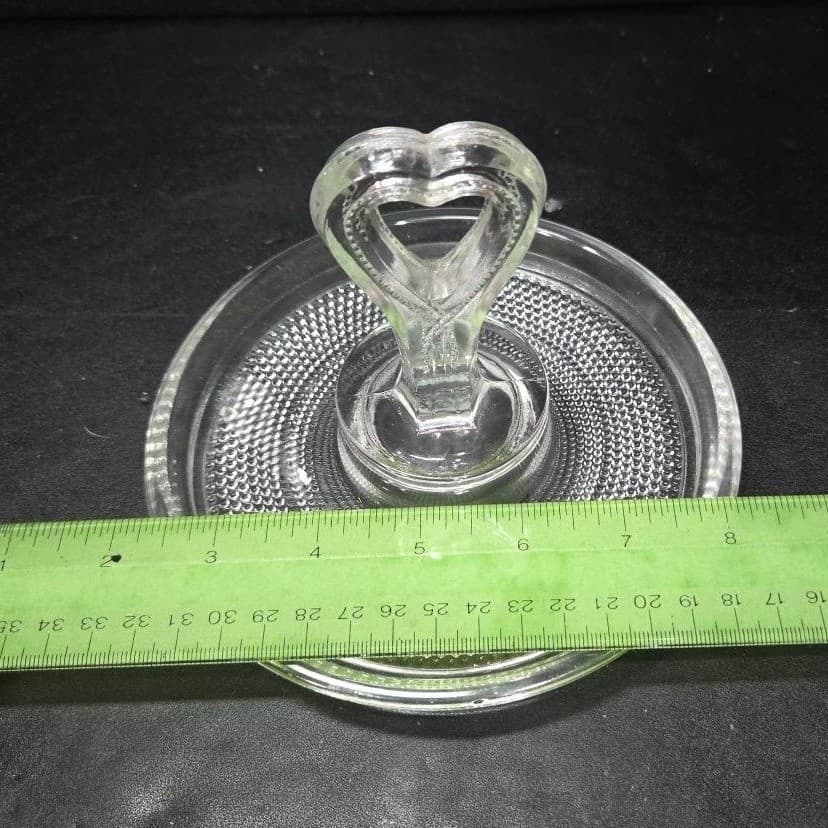 Duncan & Miller Crystal Sweetmeat Dish, Vintage Tear Drop Design, Heart Handle - Thumbnail 7
