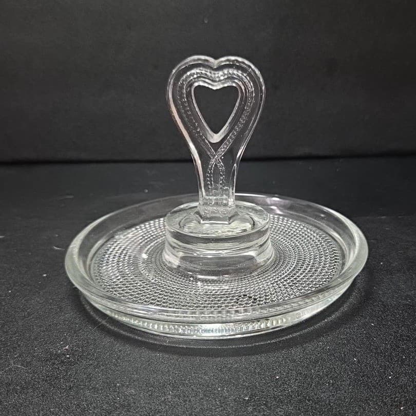 Duncan & Miller Crystal Sweetmeat Dish, Vintage Tear Drop Design, Heart Handle - Thumbnail 2