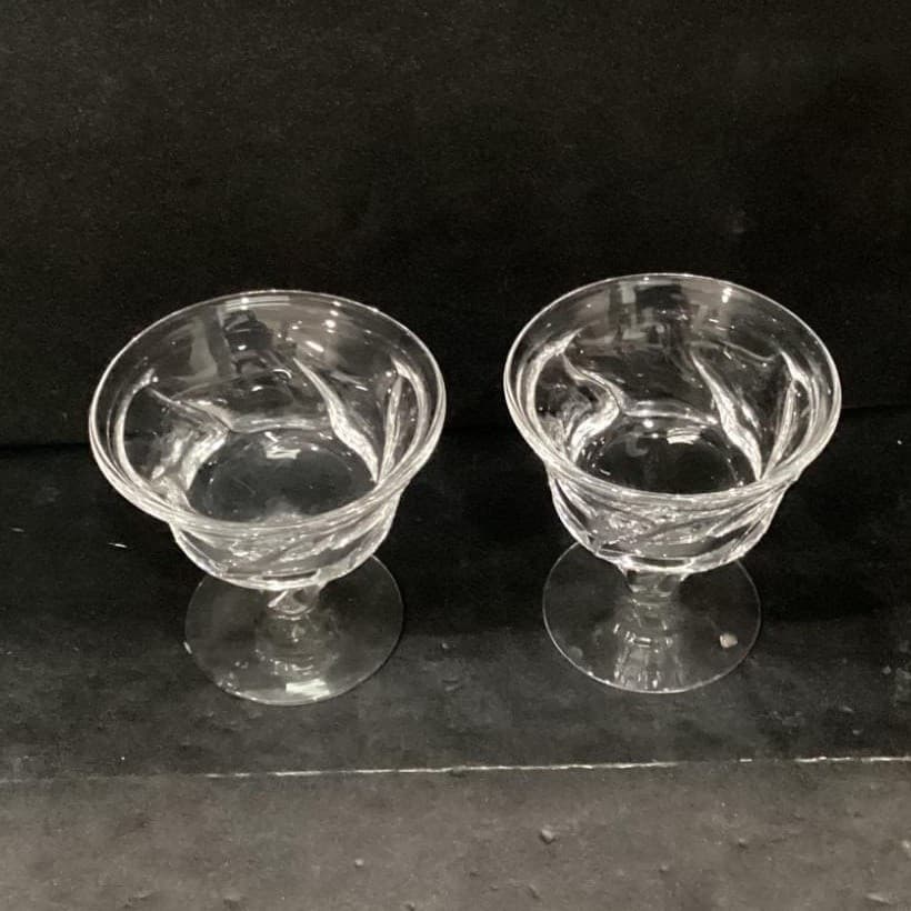 Fostoria Jamestown Clear Champagne Coupes, Set of 2, Vintage Dessert Glasses - Thumbnail 3
