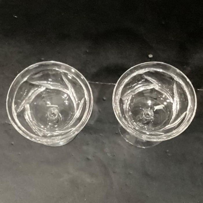 Fostoria Jamestown Clear Champagne Coupes, Set of 2, Vintage Dessert Glasses - Thumbnail 4