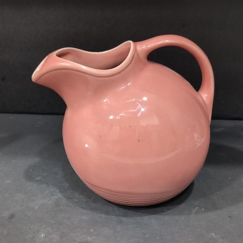 Homer Laughlin Harlequin Rose Pitcher, Vintage Pink Mauve Art Deco Water Jug - Thumbnail 7