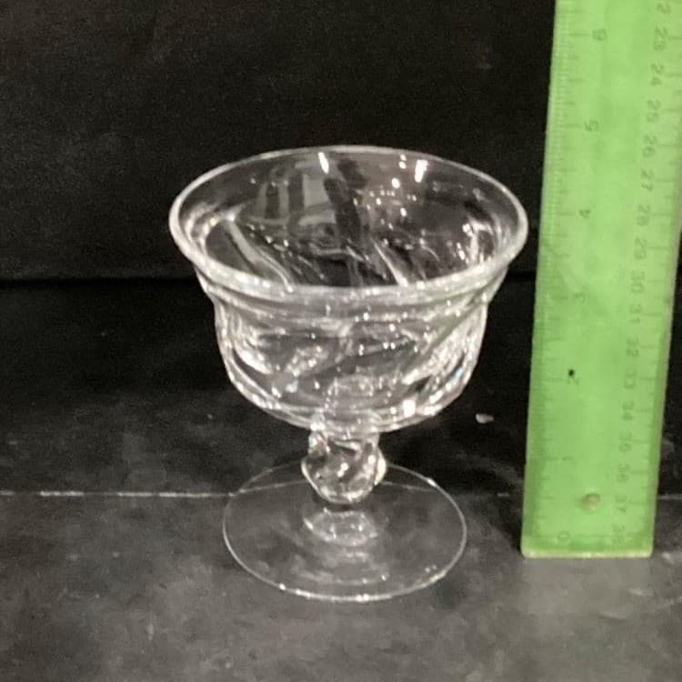 Fostoria Jamestown Clear Champagne Coupes, Set of 4, Vintage Dessert Glasses - Thumbnail 6